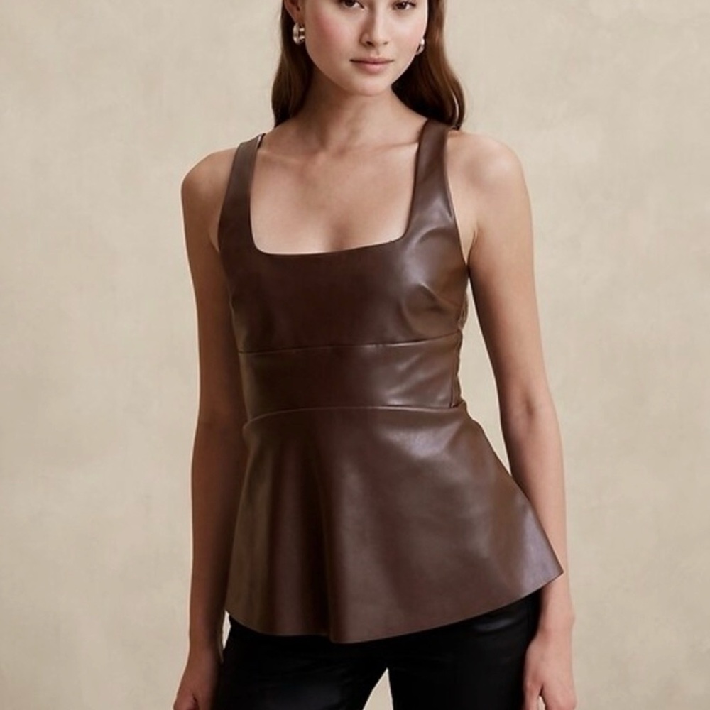 Banana Republic Chocolate Brown Leather Top